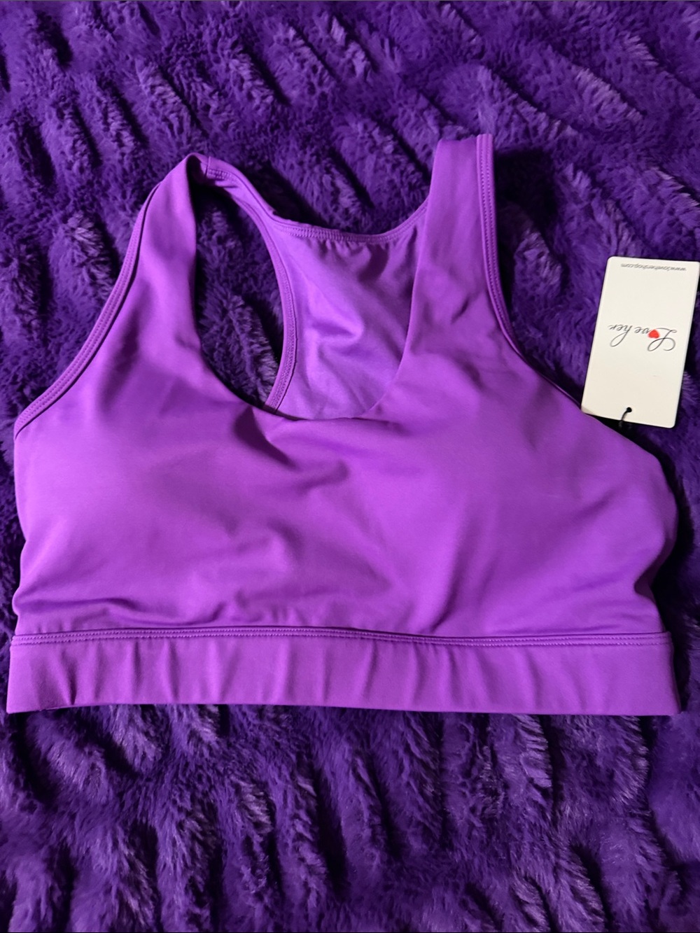 Soft Support Purple Racerback Sports Bra by